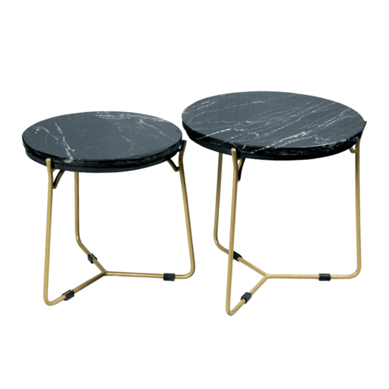 Salontafel set Caly | Zwart marmer 50-40 cm - Image 2